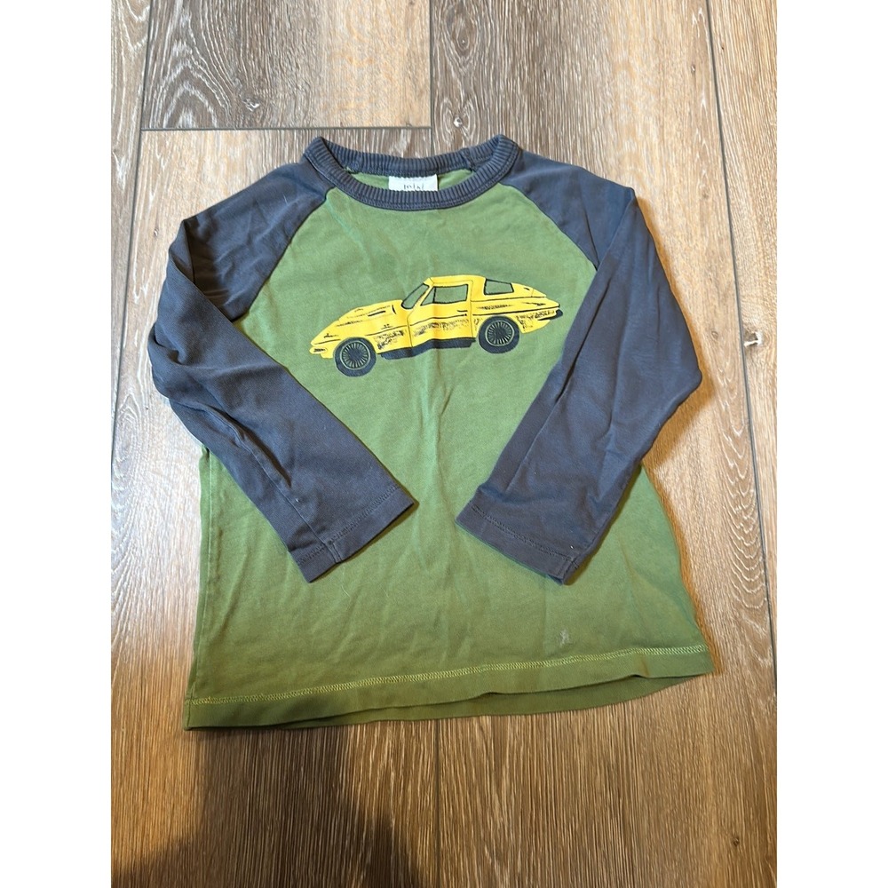 Mini Boden yellow car corvette top 3-4‎ baseball t top fall